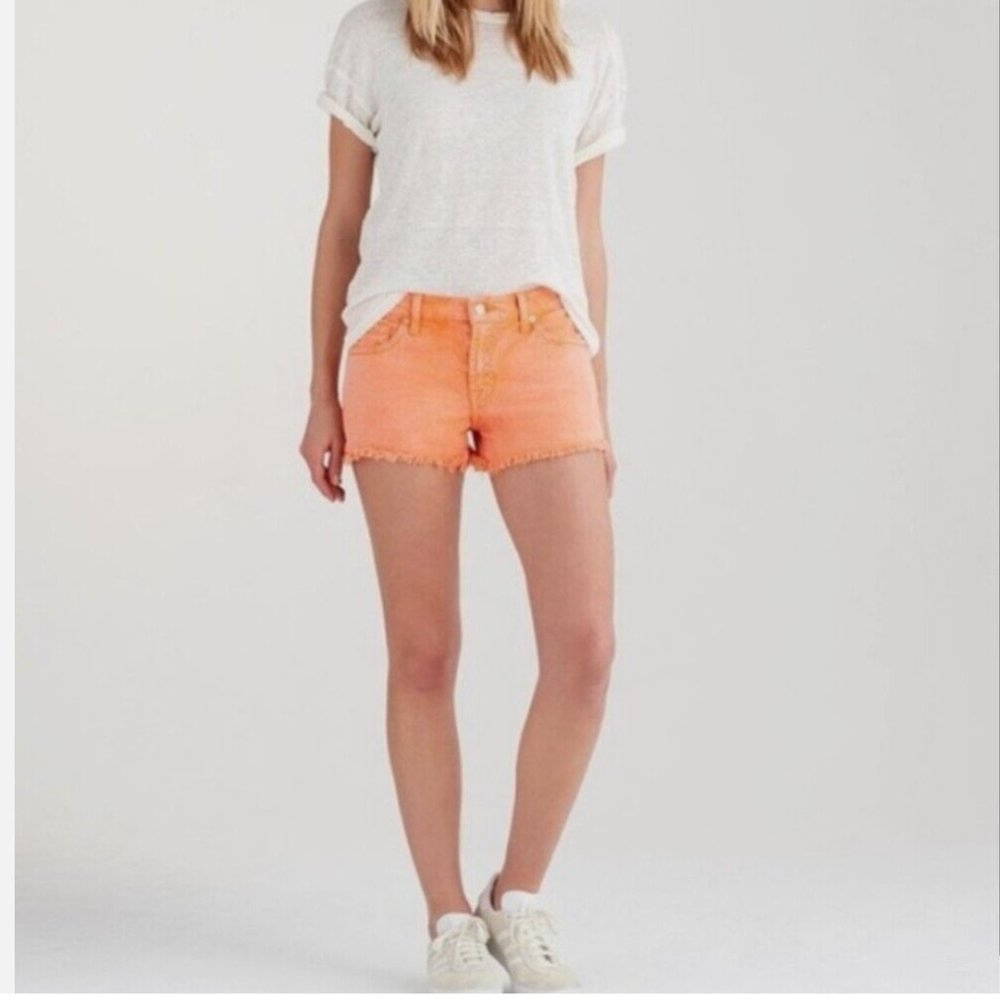 7 for all Mankind Orange Creamsicle Cut off Short 28